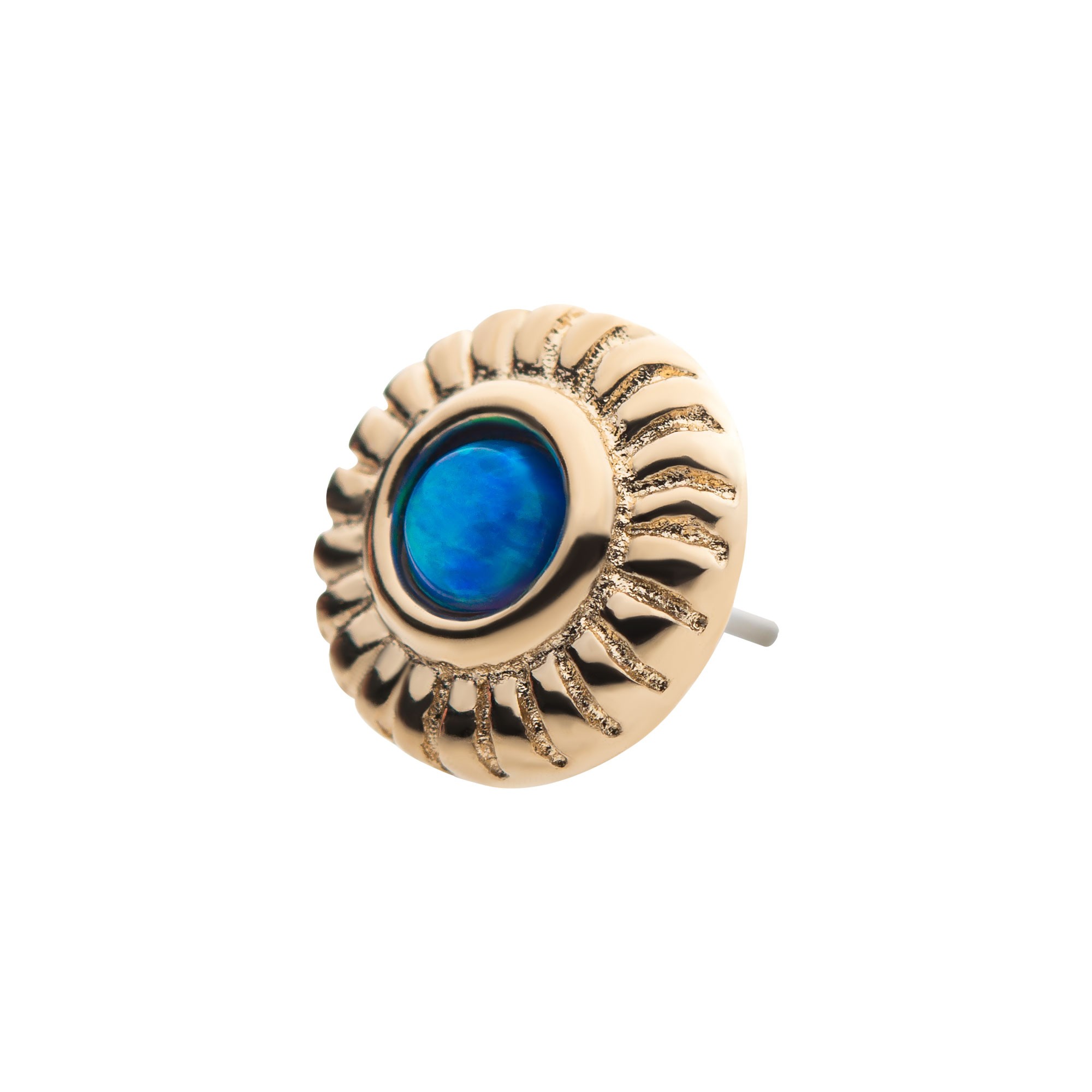 Blue and silver opal studs